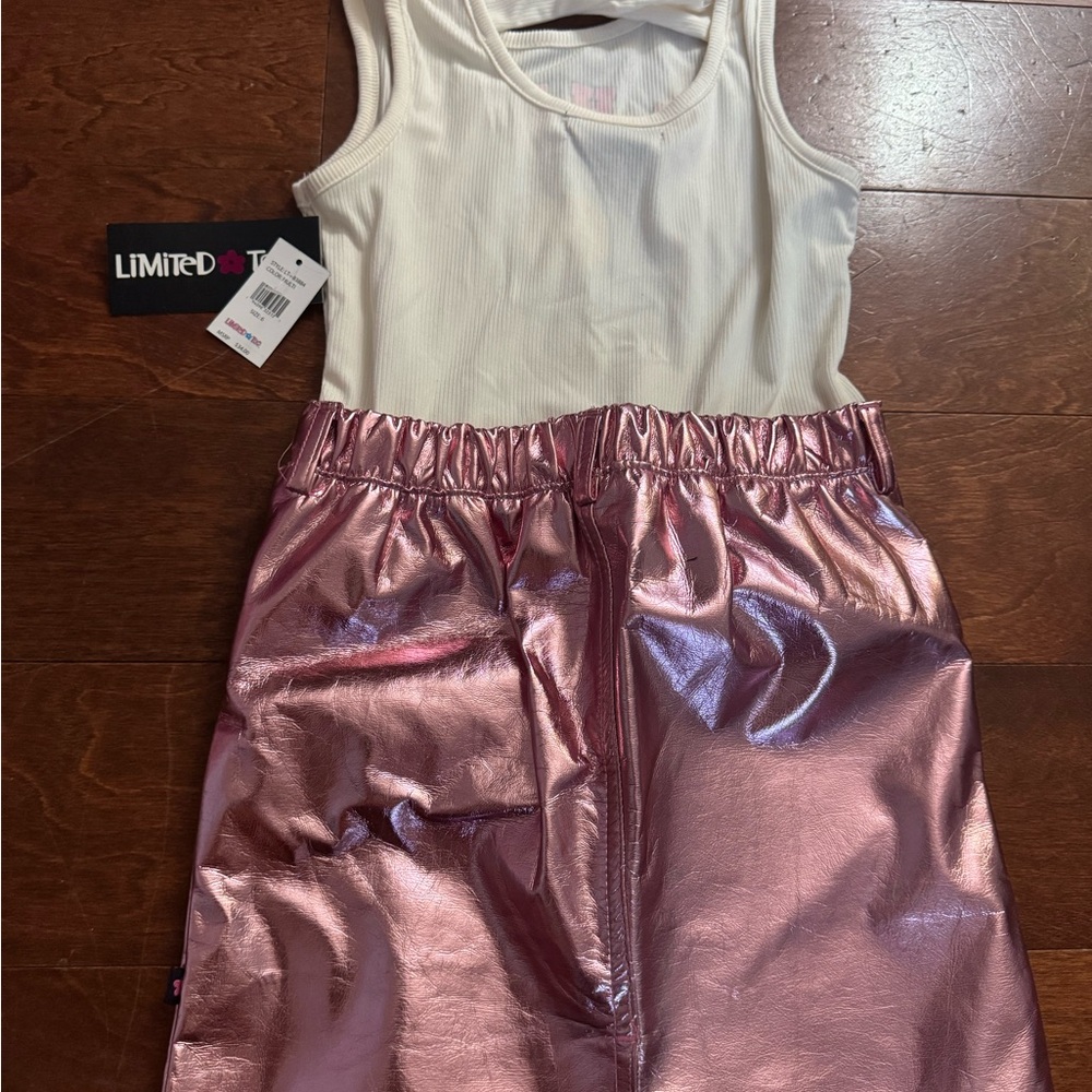 Girls' Leopard Print Pajama Set and Metallic Skirt Outfit - Picture 3 of 4